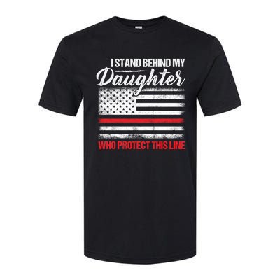 FirefighterS Mom And Dad Quote Fire Usa Flag Design Gift Softstyle® CVC T-Shirt