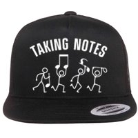 Funny Music Art For Women Musical Note Gag Music Lover Flat Bill Trucker Hat