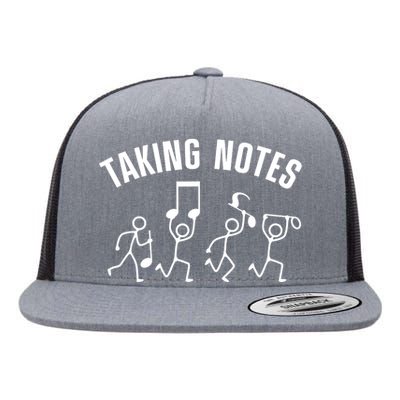 Funny Music Art For Women Musical Note Gag Music Lover Flat Bill Trucker Hat