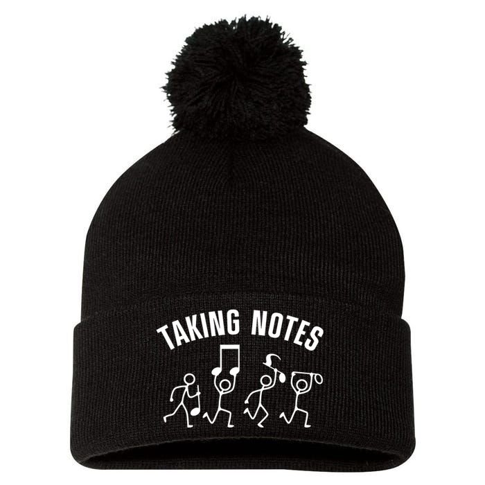 Funny Music Art For Women Musical Note Gag Music Lover Pom Pom 12in Knit Beanie