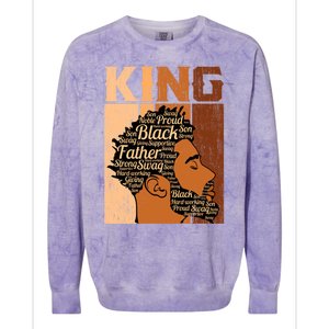 Father Melanin African Black History King Juneteenth Dad Gift Colorblast Crewneck Sweatshirt