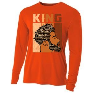 Father Melanin African Black History King Juneteenth Dad Gift Cooling Performance Long Sleeve Crew