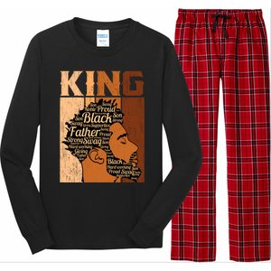 Father Melanin African Black History King Juneteenth Dad Gift Long Sleeve Pajama Set