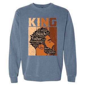 Father Melanin African Black History King Juneteenth Dad Gift Garment-Dyed Sweatshirt