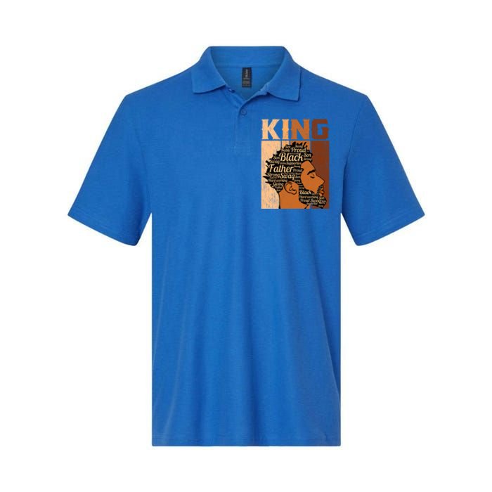 Father Melanin African Black History King Juneteenth Dad Gift Softstyle Adult Sport Polo