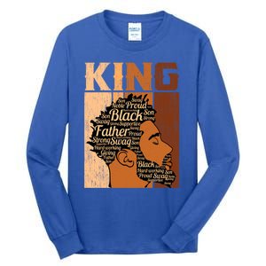 Father Melanin African Black History King Juneteenth Dad Gift Tall Long Sleeve T-Shirt