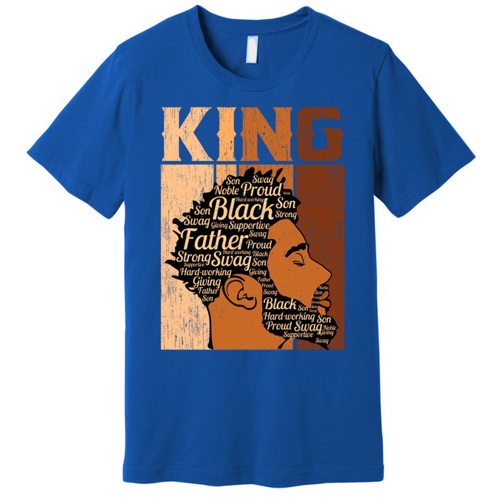 Father Melanin African Black History King Juneteenth Dad Gift Premium T-Shirt