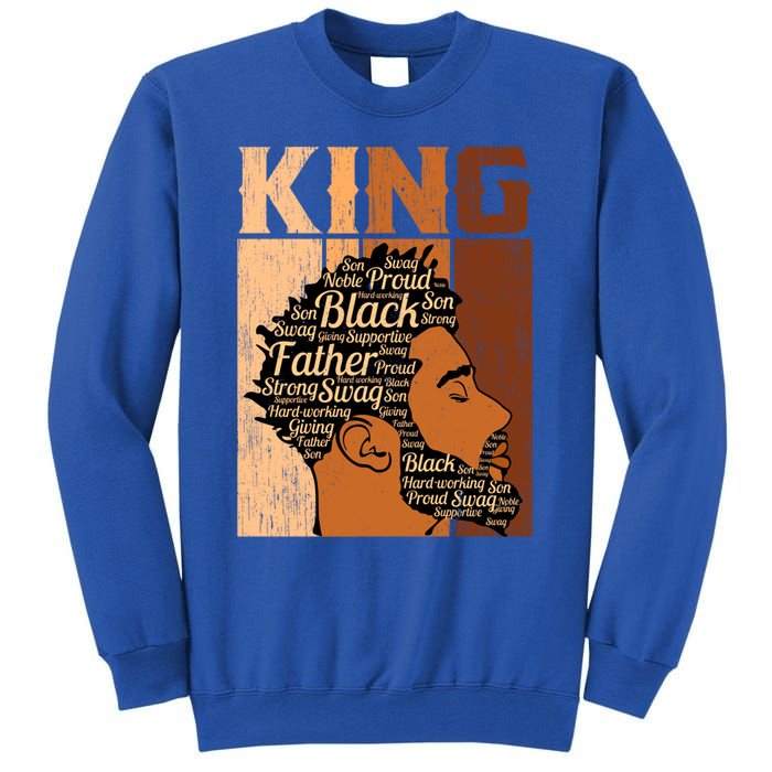 Father Melanin African Black History King Juneteenth Dad Gift Tall Sweatshirt