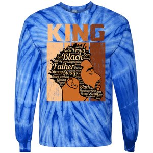 Father Melanin African Black History King Juneteenth Dad Gift Tie-Dye Long Sleeve Shirt