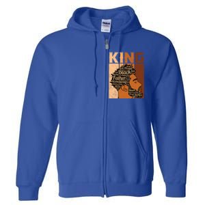 Father Melanin African Black History King Juneteenth Dad Gift Full Zip Hoodie