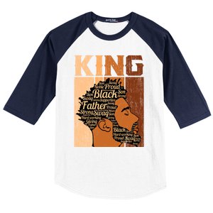 Father Melanin African Black History King Juneteenth Dad Gift Baseball Sleeve Shirt