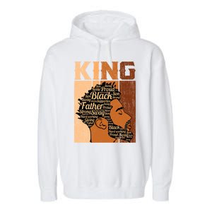 Father Melanin African Black History King Juneteenth Dad Gift Garment-Dyed Fleece Hoodie