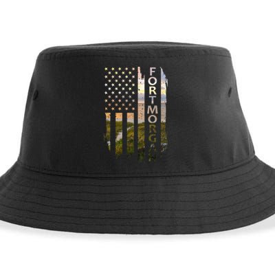 Fort Morgan Alabama Summer Sunset American Flag Patriotic Sustainable Bucket Hat