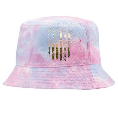 Fort Morgan Alabama Summer Sunset American Flag Patriotic Tie-Dyed Bucket Hat