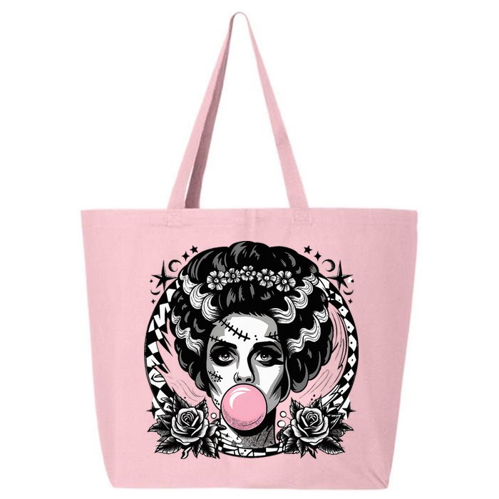 Frankenstein Monster And Bride B.U.B.B.L.E G.U.M Funny Halloween 25L Jumbo Tote