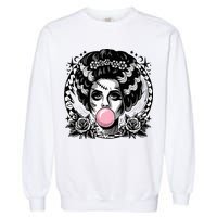 Frankenstein Monster And Bride B.U.B.B.L.E G.U.M Funny Halloween Garment-Dyed Sweatshirt