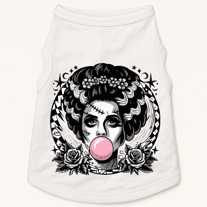 Frankenstein Monster And Bride B.U.B.B.L.E G.U.M Funny Halloween Doggie Tank