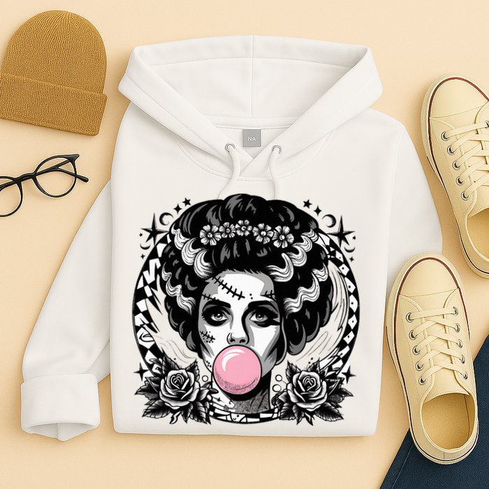 Frankenstein Monster And Bride B.U.B.B.L.E G.U.M Funny Halloween Hoodie