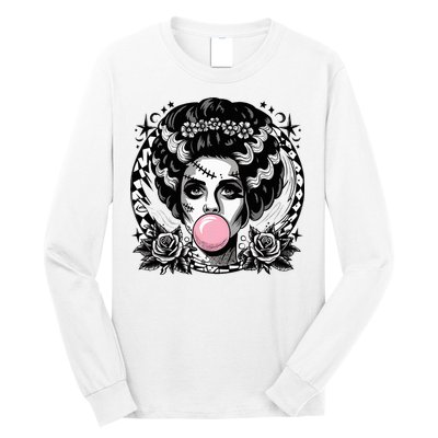 Frankenstein Monster And Bride B.U.B.B.L.E G.U.M Funny Halloween Long Sleeve Shirt