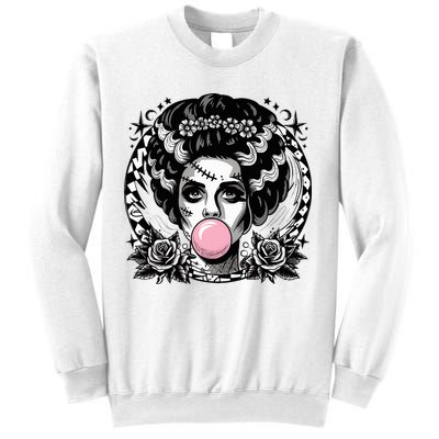 Frankenstein Monster And Bride B.U.B.B.L.E G.U.M Funny Halloween Sweatshirt