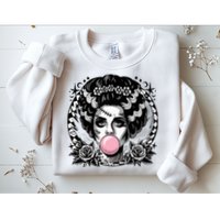 Frankenstein Monster And Bride B.U.B.B.L.E G.U.M Funny Halloween Sweatshirt