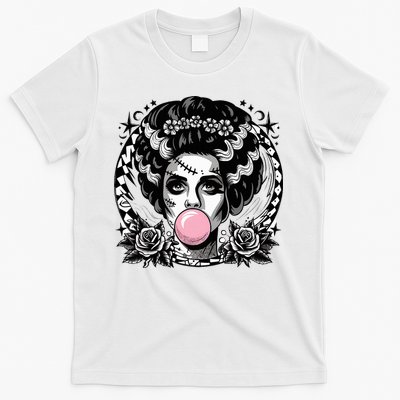 Frankenstein Monster And Bride B.U.B.B.L.E G.U.M Funny Halloween T-Shirt