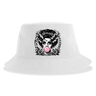 Frankenstein Monster And Bride B.U.B.B.L.E G.U.M Funny Halloween Sustainable Bucket Hat