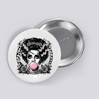 Frankenstein Monster And Bride B.U.B.B.L.E G.U.M Funny Halloween Button