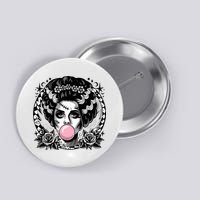 Frankenstein Monster And Bride B.U.B.B.L.E G.U.M Funny Halloween Button