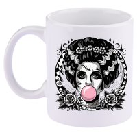 Frankenstein Monster And Bride B.U.B.B.L.E G.U.M Funny Halloween 11oz C Handle Ceramic Mug
