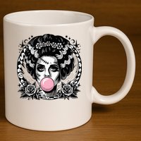Frankenstein Monster And Bride B.U.B.B.L.E G.U.M Funny Halloween 11oz C Handle Ceramic Mug