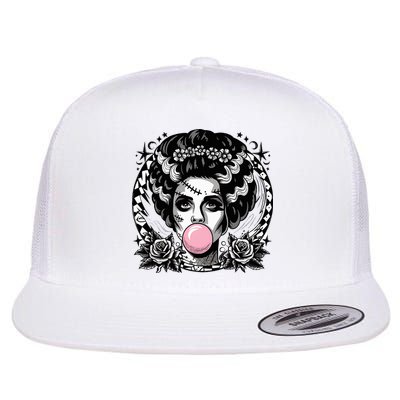 Frankenstein Monster And Bride B.U.B.B.L.E G.U.M Funny Halloween Flatbill Hat