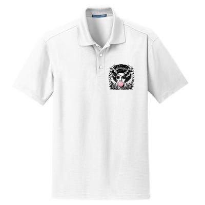 Frankenstein Monster And Bride B.U.B.B.L.E G.U.M Funny Halloween Dry Zone Grid Polo