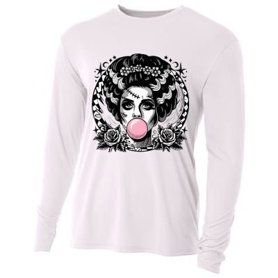 Frankenstein Monster And Bride B.U.B.B.L.E G.U.M Funny Halloween Cooling Performance Long Sleeve Crew