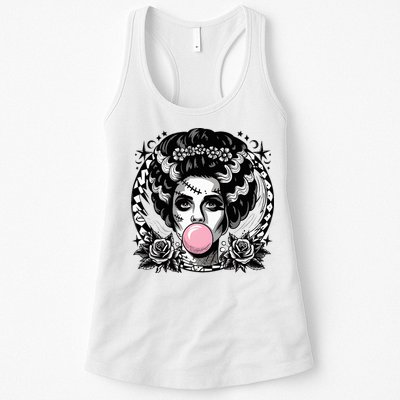 Frankenstein Monster And Bride B.U.B.B.L.E G.U.M Funny Halloween Womens Tank Top