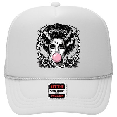 Frankenstein Monster And Bride B.U.B.B.L.E G.U.M Funny Halloween Trucker Hat
