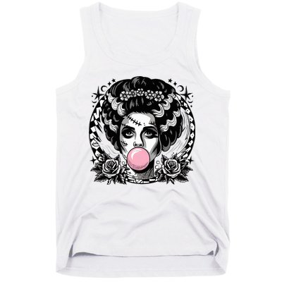 Frankenstein Monster And Bride B.U.B.B.L.E G.U.M Funny Halloween Tank Top