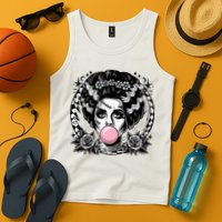 Frankenstein Monster And Bride B.U.B.B.L.E G.U.M Funny Halloween Tank Top