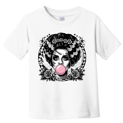 Frankenstein Monster And Bride B.U.B.B.L.E G.U.M Funny Halloween Toddler T-Shirt