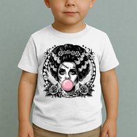 Frankenstein Monster And Bride B.U.B.B.L.E G.U.M Funny Halloween Toddler T-Shirt