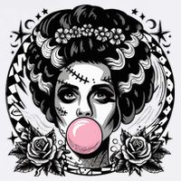 Frankenstein Monster And Bride B.U.B.B.L.E G.U.M Funny Halloween Crop Top