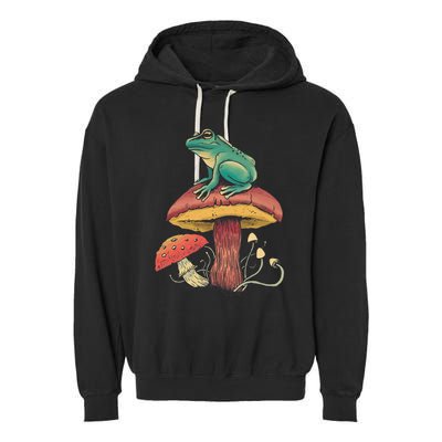 Frog Mushroom Animal Motif Woman Man Mushrooms Animal Garment-Dyed Fleece Hoodie