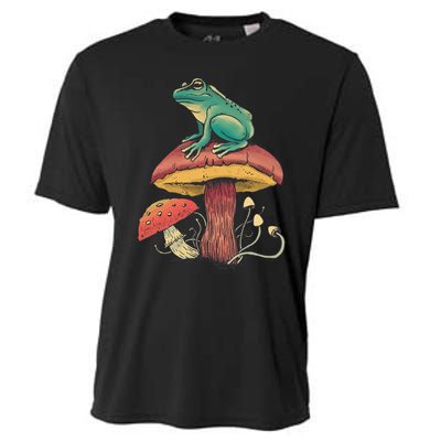 Frog Mushroom Animal Motif Woman Man Mushrooms Animal Cooling Performance Crew T-Shirt