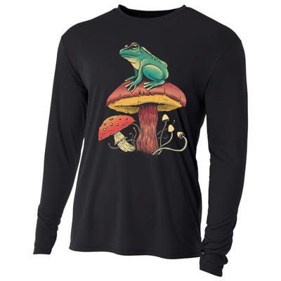 Frog Mushroom Animal Motif Woman Man Mushrooms Animal Cooling Performance Long Sleeve Crew