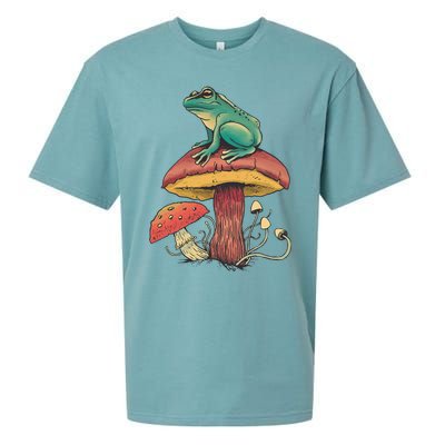 Frog Mushroom Animal Motif Woman Man Mushrooms Animal Sueded Cloud Jersey T-Shirt