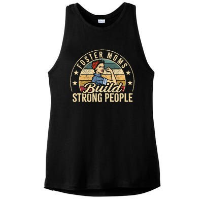 Foster Mom Appreciation Build Strong People Foster Care Ladies PosiCharge Tri-Blend Wicking Tank