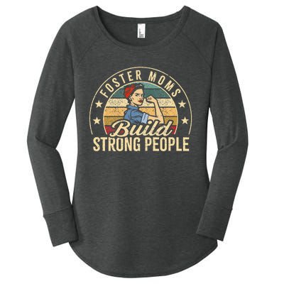 Foster Mom Appreciation Build Strong People Foster Care Women's Perfect Tri Tunic Long Sleeve Shirt