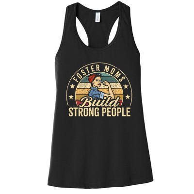 Foster Mom Appreciation Build Strong People Foster Care Women's Racerback Tank