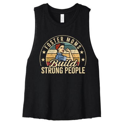 Foster Mom Appreciation Build Strong People Foster Care Women's Racerback Cropped Tank