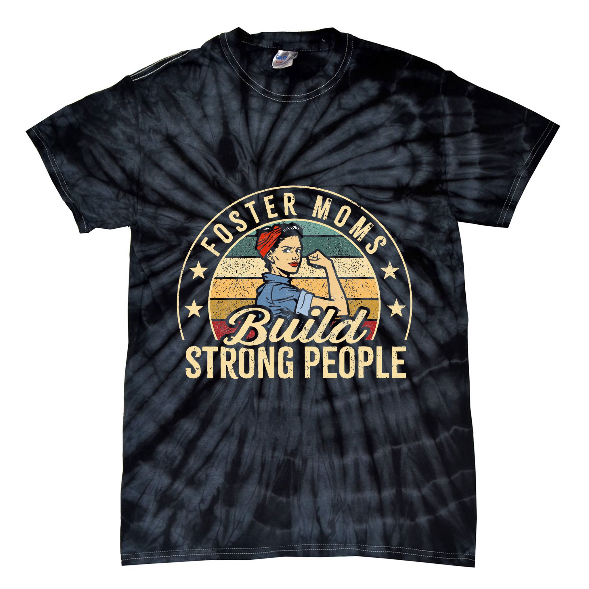 Foster Mom Appreciation Build Strong People Foster Care Tie-Dye T-Shirt